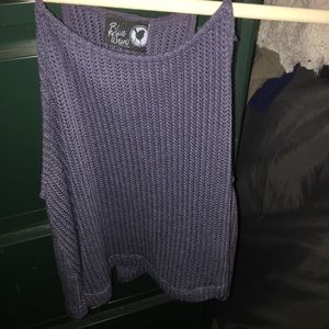 Blue Crochet Crop Top